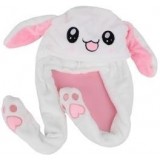 HT505-Plush Bunny Hat with Movable Ear